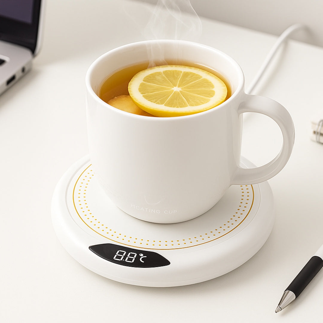 Smart Mug Warmer – USB Cup Warmer with 3 Temperature Settings - Auto Shut-Off Electric Beverage Heater for Coffee & Tea