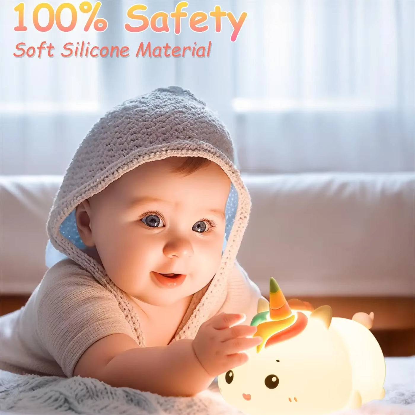 Silicone Luminous Toys Hanging Touch Sensor Dimming Cute Cartoon Animals Design for Sleeping Children Kid Birthday Gifts